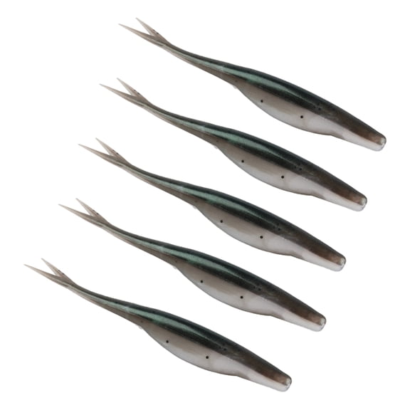 Oasiva 5Pcs Slightly Split Tail Swimbaits Lures Artificial Swimbaits for Saltwater