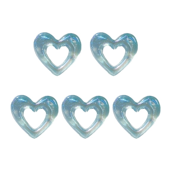 Oasiva 5pcs Acrylic Hollow Heart Charm Pendants Loose Beads DIY Jewelry Making Crafts