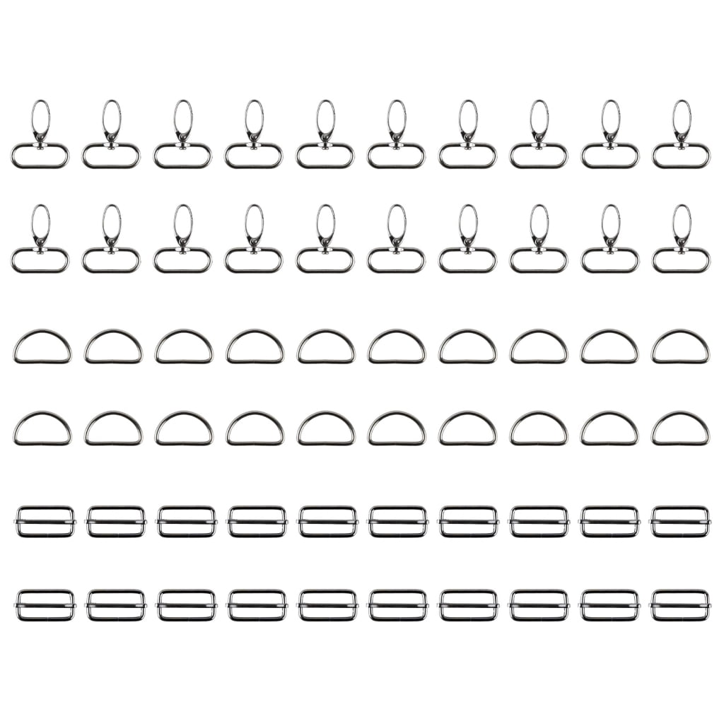 Oasiva 60 Pieces Swivel Snap Hooks, Metal D Rings, Triglide Slide Buckles for DIY Handicrafts Backpack Handbag Tote Purse