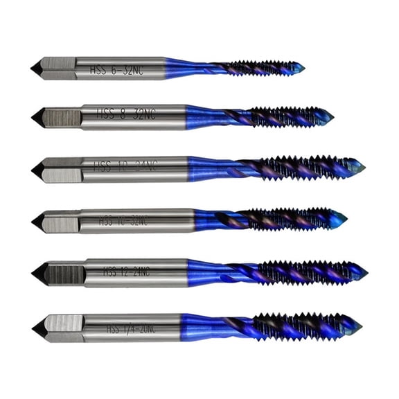 Oasiva 6Pcs Thread Tap Metric Spirals Machine Tap Metric Threading Tool Screw Tap Drill Bit Tap Drill Bit Set For Metal