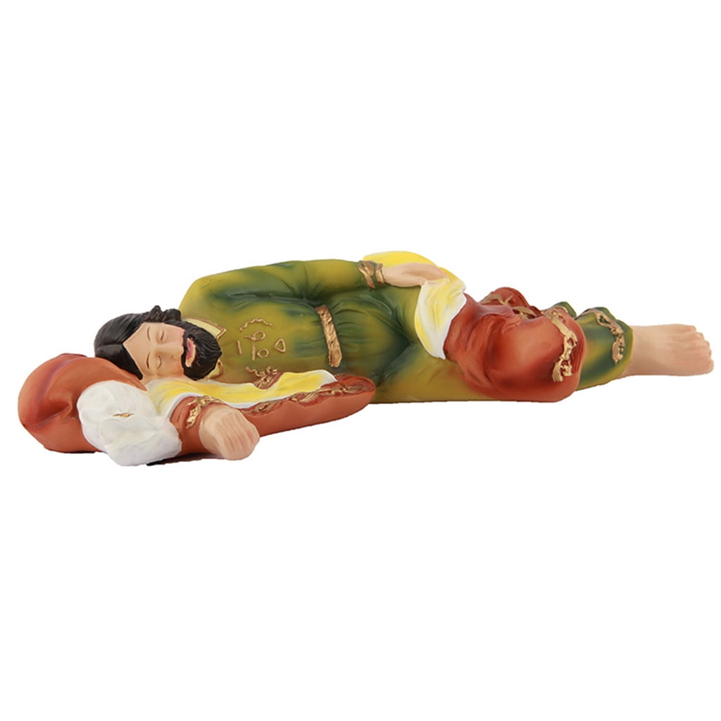 Oasiva 8 Inch Sleeping Statue Saint Catholic Religious Resin Garden Sculptures Gifts Home Desktop Ornaments