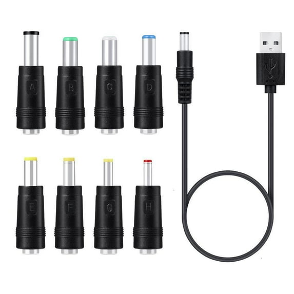 Oasiva 8 in 1 5V USB to for DC 5.5x2.1mm Plug Charging Cord for Fan Speaker Router LED