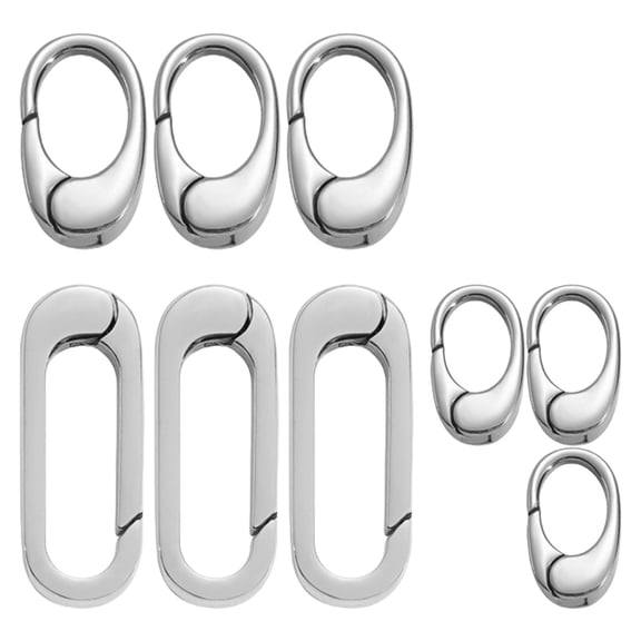 Oasiva 9Pcs Oval Spring Ring Clasps Jewelry Fasteners Necklaces and Bracelet Connectors
