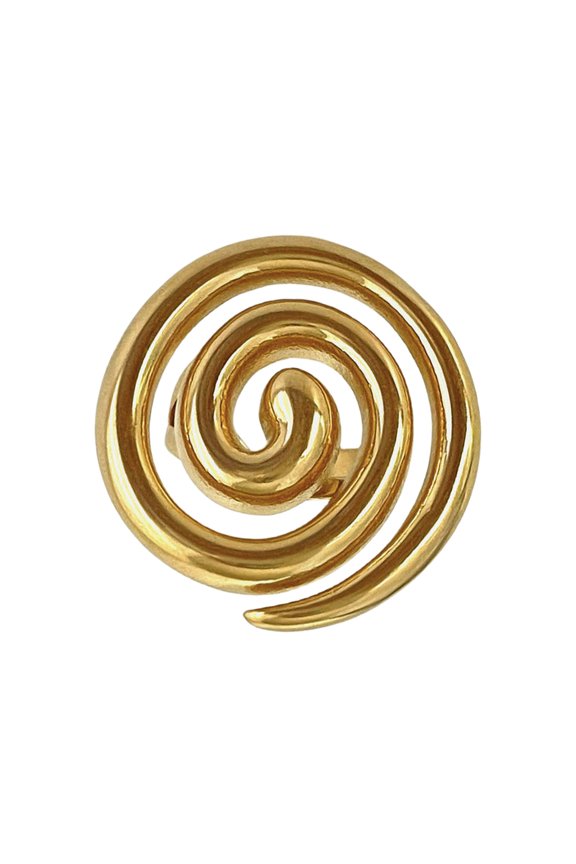 Adjustable Artistic Hollow Spirals/Conch/Croissant Ring Trendy Stainless Steel Ring Finger Accessory for Trendsetters