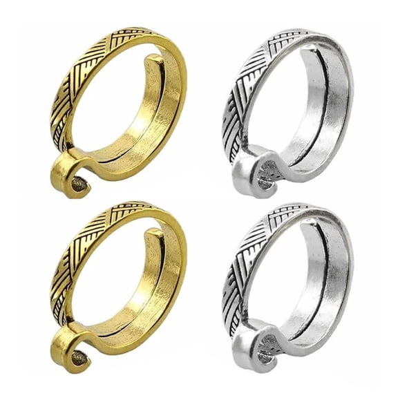 Oasiva Adjustable Knitting Crochet Loop Rings Metal Yarn Guide