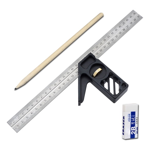 Oasiva Adjustable Protractor AngleRuler Combination Square Ruler Stainless Steel 300mm