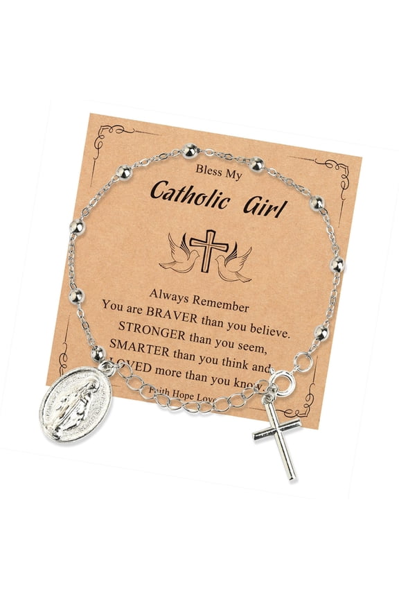 Alloy Catholic Prayer Bracelet Featuring Marys Crosses Charm For Meditation Travel And Everyday Use
