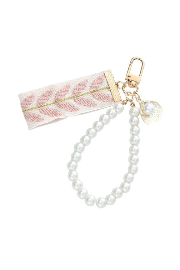 Alloy Keychain With Pearls Beaded Designs Women Accessory Sturdy Keyring Portable Styles for Everyday Elegant
