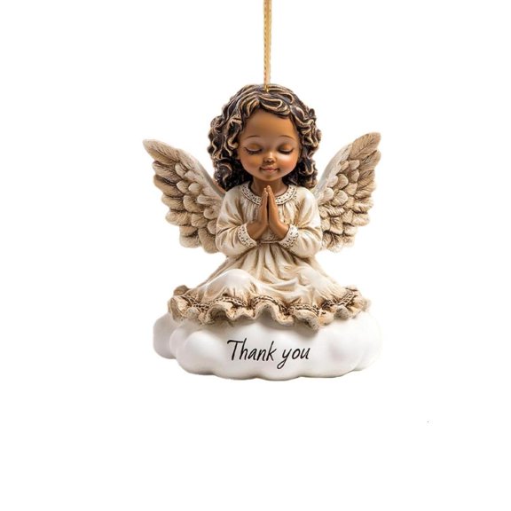 Oasiva Angel Car Rear View Mirror Hanging Ornament Auto Interior Pendants 2D Acrylic Flat Charm Christmas Tree Decorations Gift