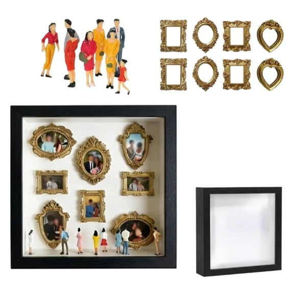 Oasiva Artistic DIY Mini Museums Silhouettes Box Personalize Photo Shadows Box Display