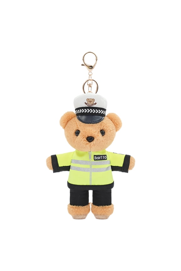 Attractive Polices Theme Bear Keychain Accessory Stylish Key Rings Bag Ornament