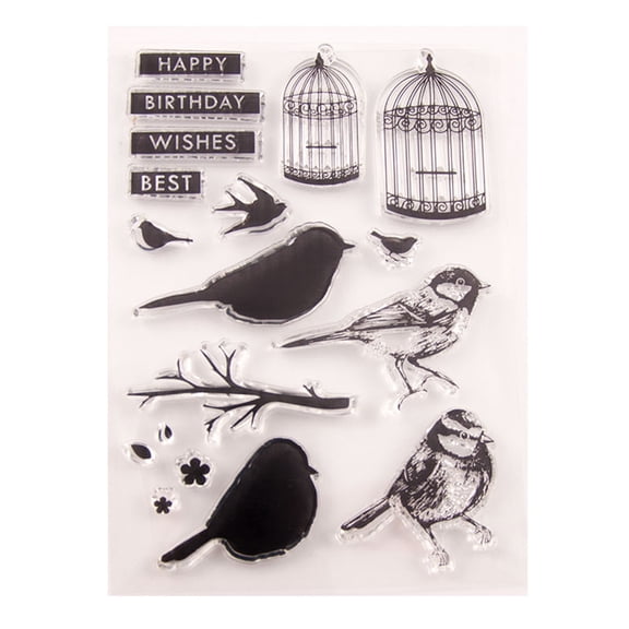 Oasiva Bird Cage Silicone Clear Seal Stamp DIY Scrapbooking Embossing Photo Album Decor
