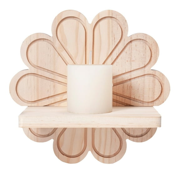 Oasiva Bohemians Styles Hanging Wood Wall Shelves Rainbow Decoration Portable Accessory for Living Room and Bedroom Use