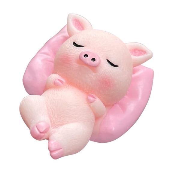 Oasiva Cartoon Miniature Figurine Cute Sleep Panda Dog Pig Rabbit Ornament for Home Tabletop or Car Dashboard Decors