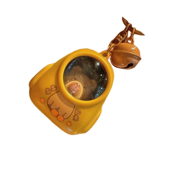Oasiva Cartoon Space Capsule Night Light Keyring Glowing Capybaras Keychain Stylish Backpack Decoration for Women