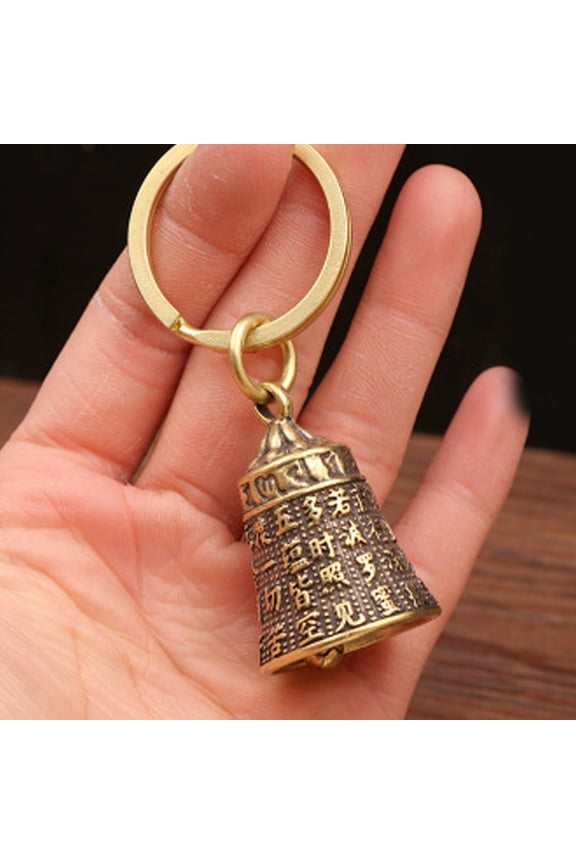 Charming Sounding Mantra Keychain Spiritual Bell Keyrings Accessory For Keys