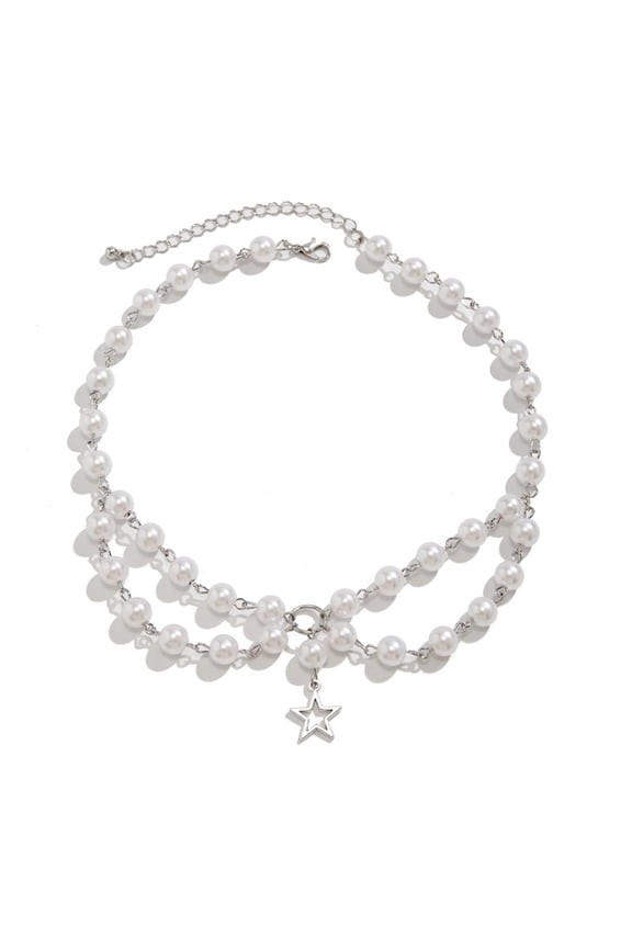 Chic Star Charm Necklace Star Chain Necklace Star Pendant Necklace Bead Necklace