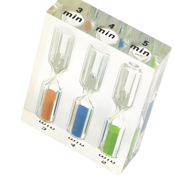 Oasiva Clear Acrylic Triple Sand Timer for Brushing Routine, Study Desk and Display