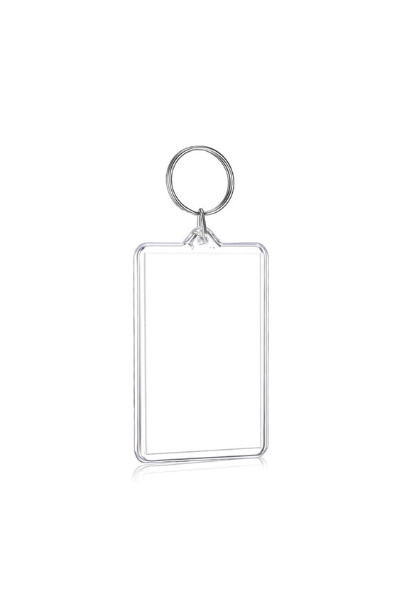 Clear Plastic Photo Frame Keychain Photo Insert Keyrings Rectangle Blank