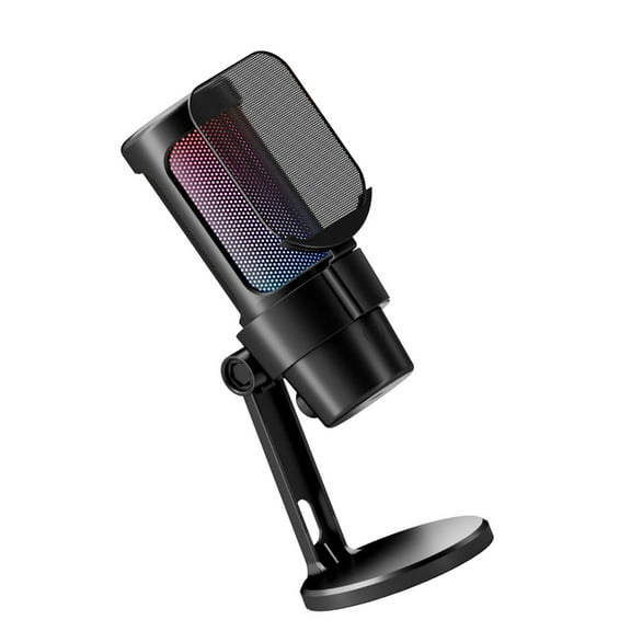 Oasiva Color LED USB Microphone for PC with Mute Button and Solid Base and Metal Net for Streaming and Podcasts