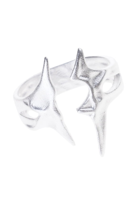 Contemporary Cutout Design Ring Alloy Construction Jewelry Adjustable Open Band
