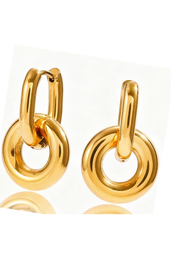 Contemporary Stacked Hoops Earrings Sturdy Stainless Steel Day To Night Wear