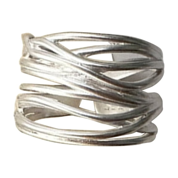 Oasiva Contemporary Twisted Copper Rings Unique Interlock Style Rings Elegant Rings for Modern Fashion Enthusiasts