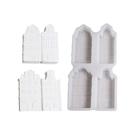 Oasiva Crafting Molds House Shape Ornament Moulds Suitable for Home Decors and Present
