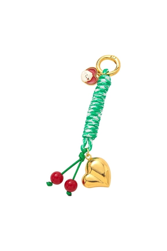 Creative DIY Bag Charm Decoration Cherry Design Multicolor Thread Metal Pendant For Personalization