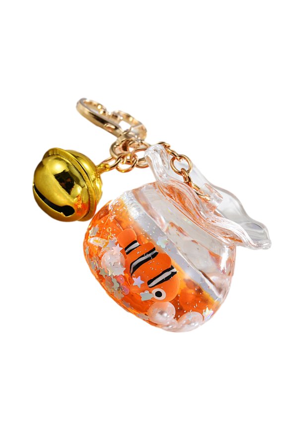 Cute Underwater World Key Chain with Floating Creatures Phone Chains Decoration