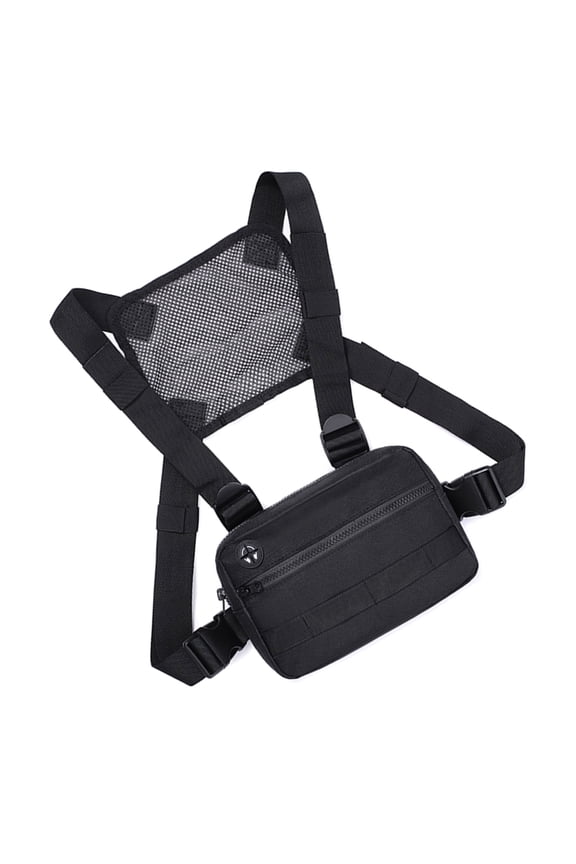 Cycling Chest Pack Water Resistant Nylon Chest Bag Multiple Pockets Running Backpacks for Camping Hiking Hunting Fishing