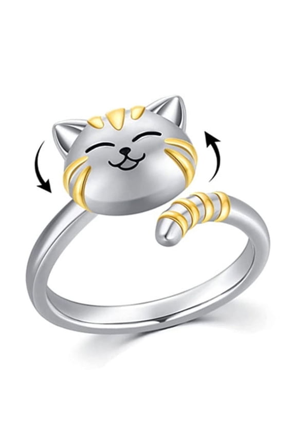 Dating Rings Open Rings Adjustable Finger Rings Cat Shape Adjustable Open Rings