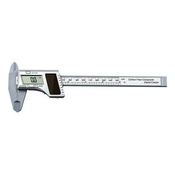 Oasiva Digital Caliper with Solar Charge 0-150mm / 0-6" Metric Inch Conversion Depth Gauge Measuring Tools LCD Display Screen