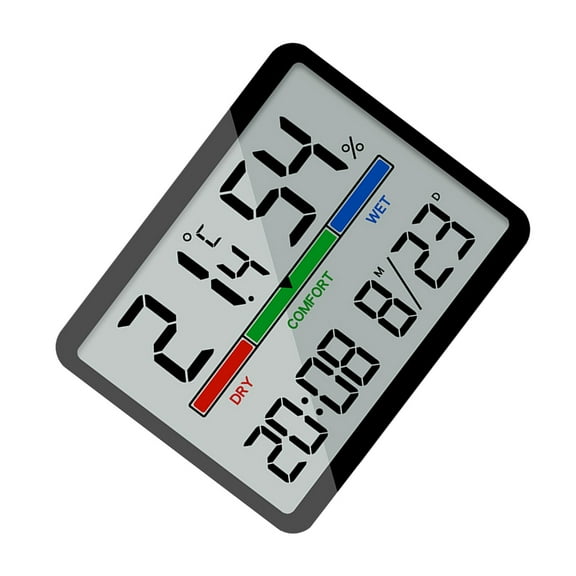 Oasiva Digital Wall Clock Battery Operated, with Date, Temperature Humidity Sensing