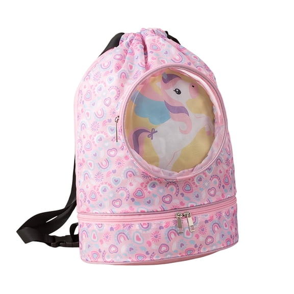 Oasiva Dry Wet Separation Swimming Bag with Drawstring Children Swim Backpack