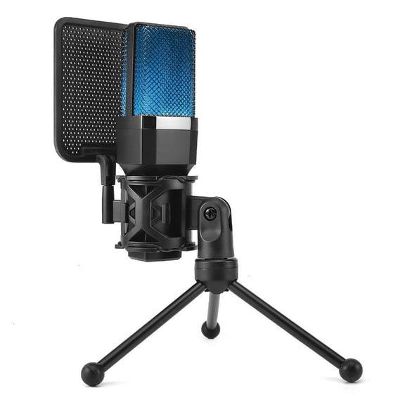 Oasiva Easy to Use Desktop Microphone with Colorful Effects & Noise Canceling Space Saving Microphone Stand set for Vloggers
