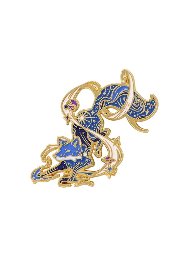 Elegant Foxes Brooch With Sparkling Starry Design Everyday Formal Foxes Accessory For Formal Event And Daily Wear