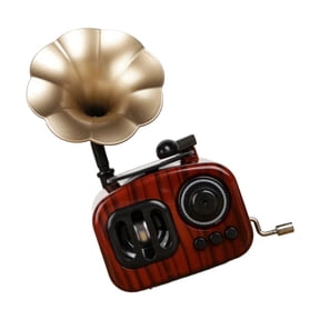 Oasiva Elegant Nostalgic Mini Gramophone Music Box Hand Operated Phonograph Ornament Decorative Accent Gift For Enthusiasts