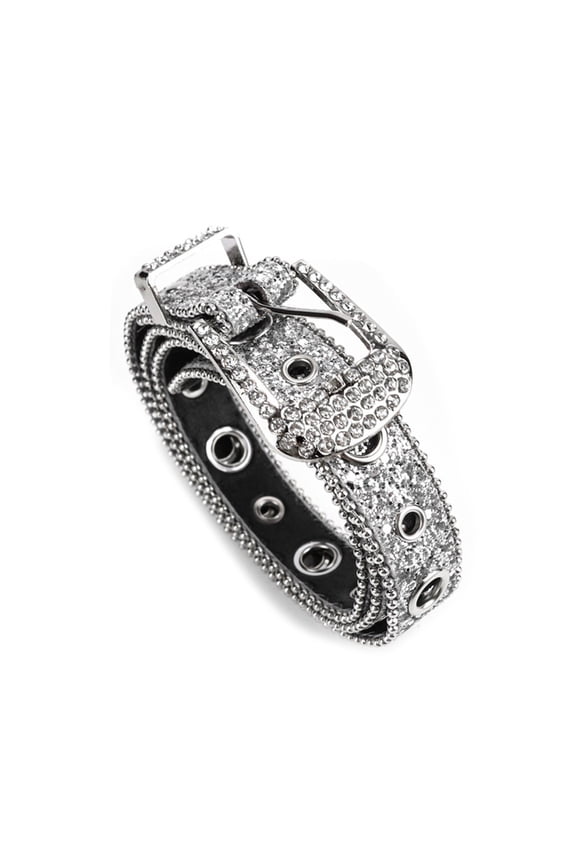 Elegant Rhinestone Buckle Waist Belt for Adult Full Sequins Belt for Jeans Skirt