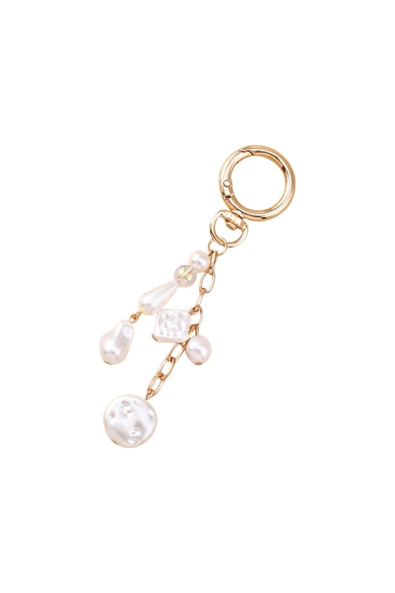Elegant Seashells Pearls Keychain For Women Stylish Beach Key Chain Accessory With Starfish Seahorse Charm for Women