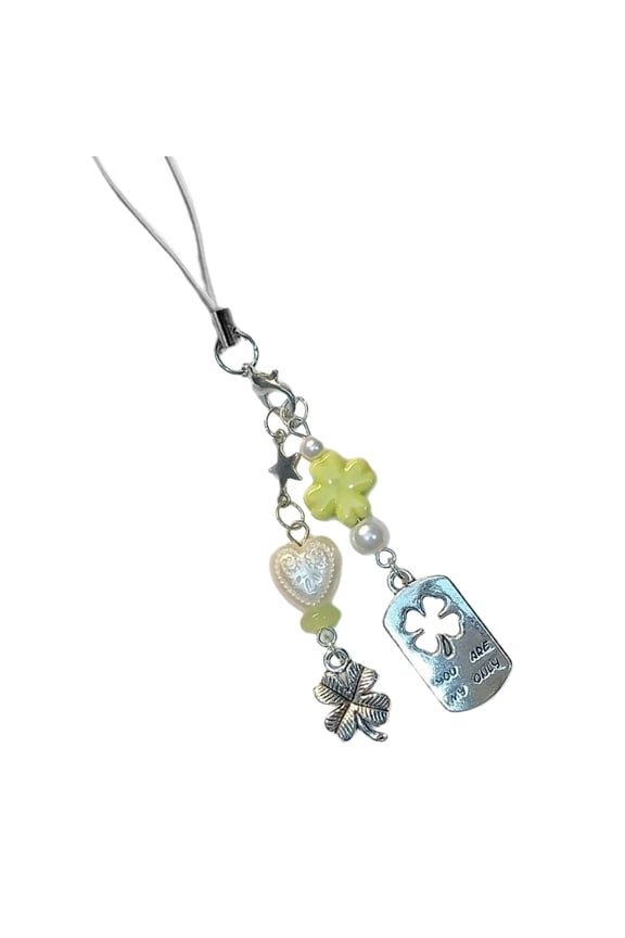 Fashion Four Leaf Grass Key Pendant Perfect for Keys and Mobile Accessories