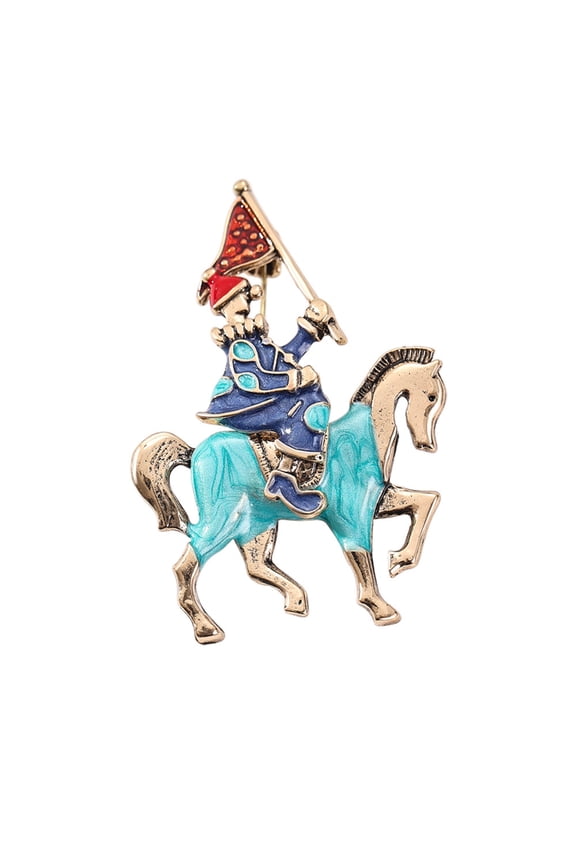 Fashion Knight Horse Brooch Pin For Women Elegant Clothing Coat Accessories for Suits Jackets And Scarves