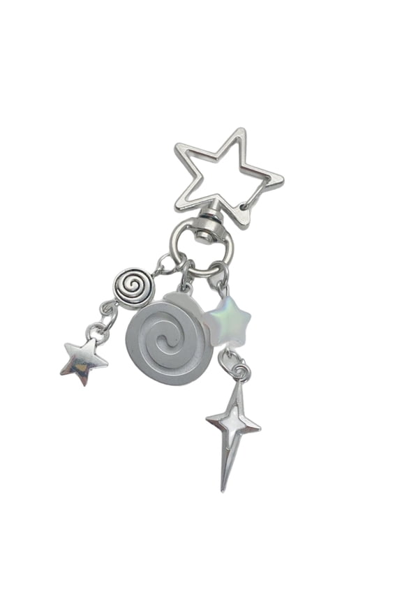 Fashion Star Keyring Gothic Bag Pendant Fashion Keychain Bag Charm Alloy Texture