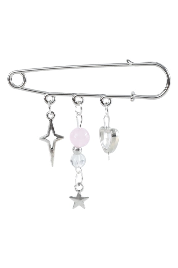 Fashionable Beaded Pin with Chain Handmade Brooch for Bag and Clothing Backpacks Pendant Fashion Badge Clothes Accessory