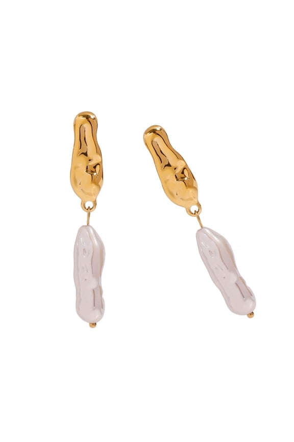 Fashionable Irregular Pearls Earrings Geometric Tassels Long Drop Women Earrings