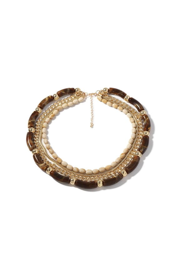 Fashionable Stacked Bamboo Chain Necklace Handmade Neckchain for Everyday Wear