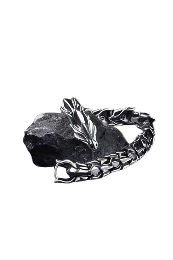 Fashionable Vikinged Dragon Bone Cuff Bracelet for Men Sturdy Alloy Materials Retro Punk Jewelry Gifts Daily Wear