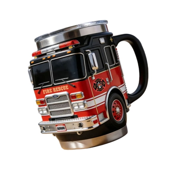 Oasiva Fire Rescuing Mug Insulated Mug Resin Stainless Steel Texture for Drinking Use