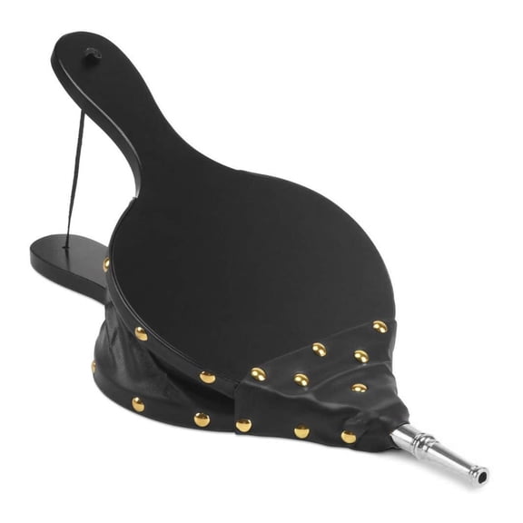 Oasiva Fireplace Bellows with Hanging Strap Black Wood Air Blower Nozzle for Barbecue Grills, Fire Pits and Indoor Fireplaces