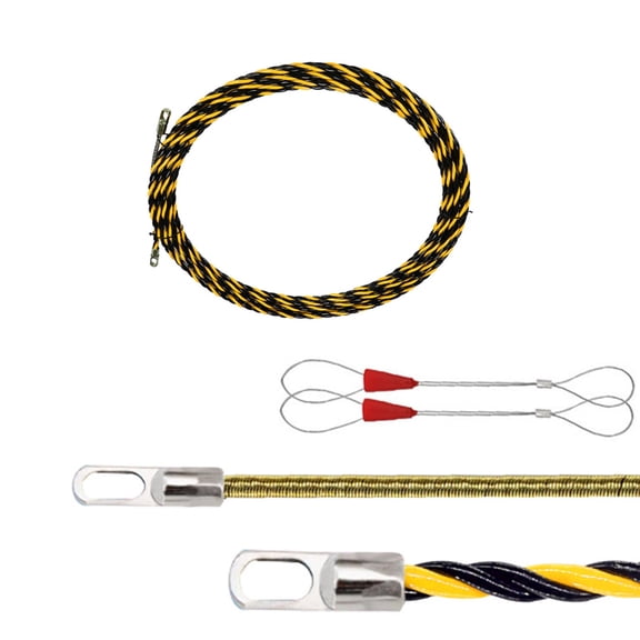 Oasiva Fish Tape Wire Puller Through Wall Wire Threader Fish Cable Fastener with Steel Rope Puller Helper Through Wall